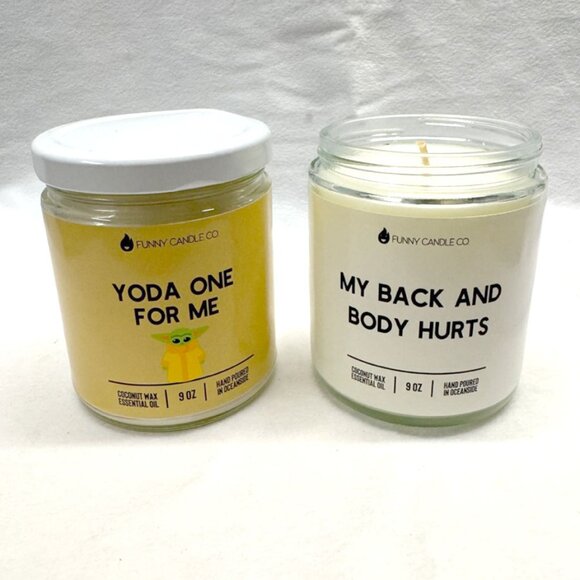⭐️NEW⭐️Set of 2 / Funny Candle Co. Coconut Wax 9oz Candles - Picture 1 of 5